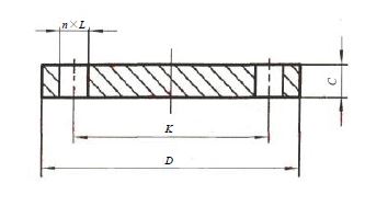 图 1 平面(FF)钢制管法兰盖